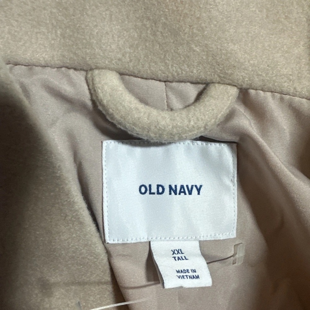 NEW Old Navy Women's Beige Long Dress Coat Size 2XL  Tall Button Up Pockets - Picture 11 of 13